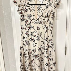 Leith A-Line floral ruffled midi dress